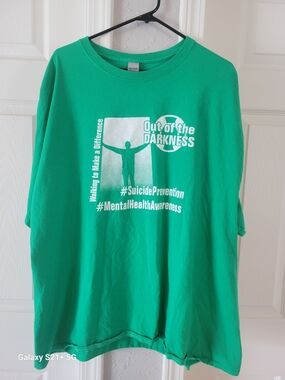 Gildan Green Mental Health Awareness T-Shirt with White Graphic